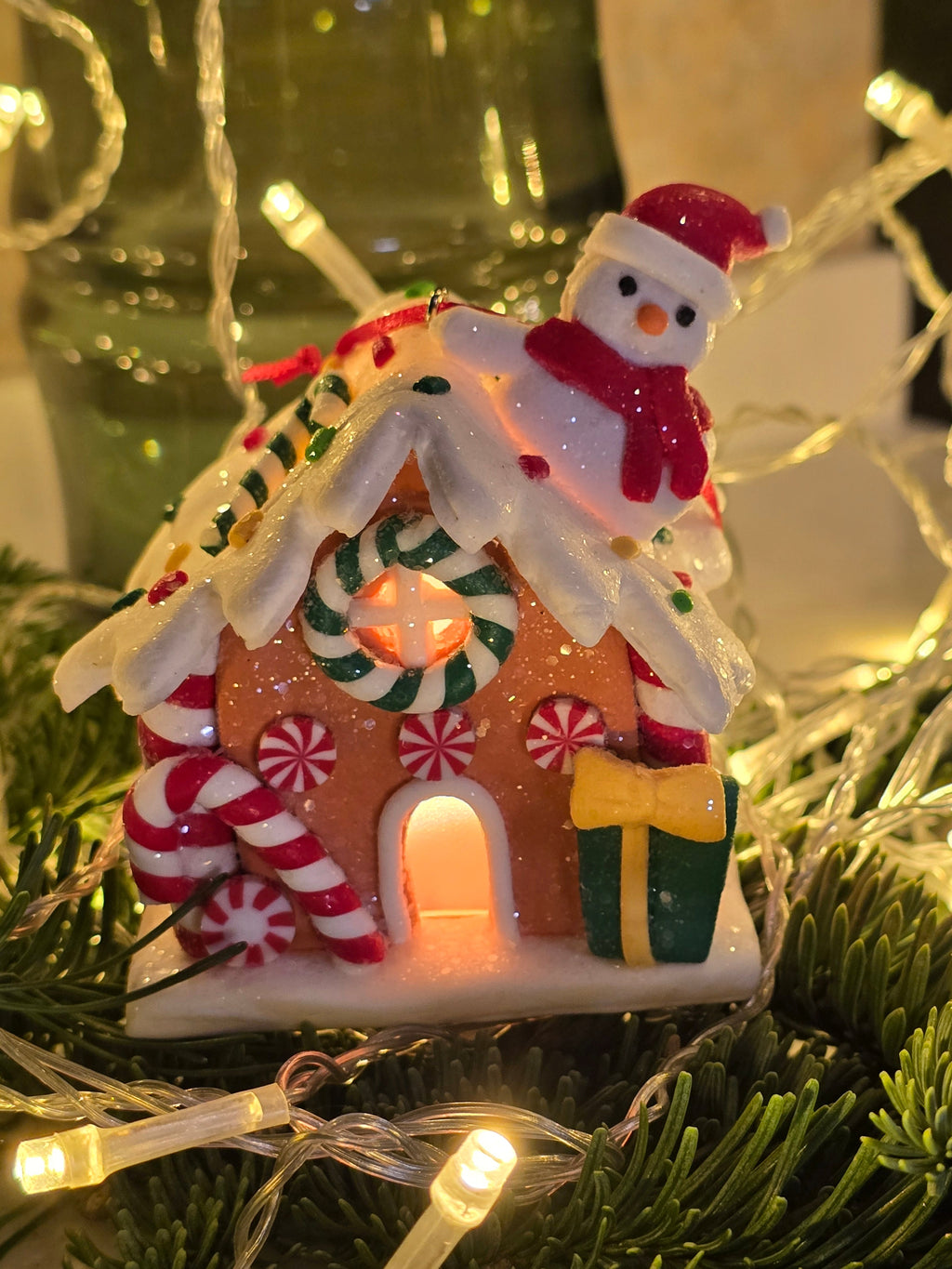 The Snowman Gingerbread Cottage™ Ornament